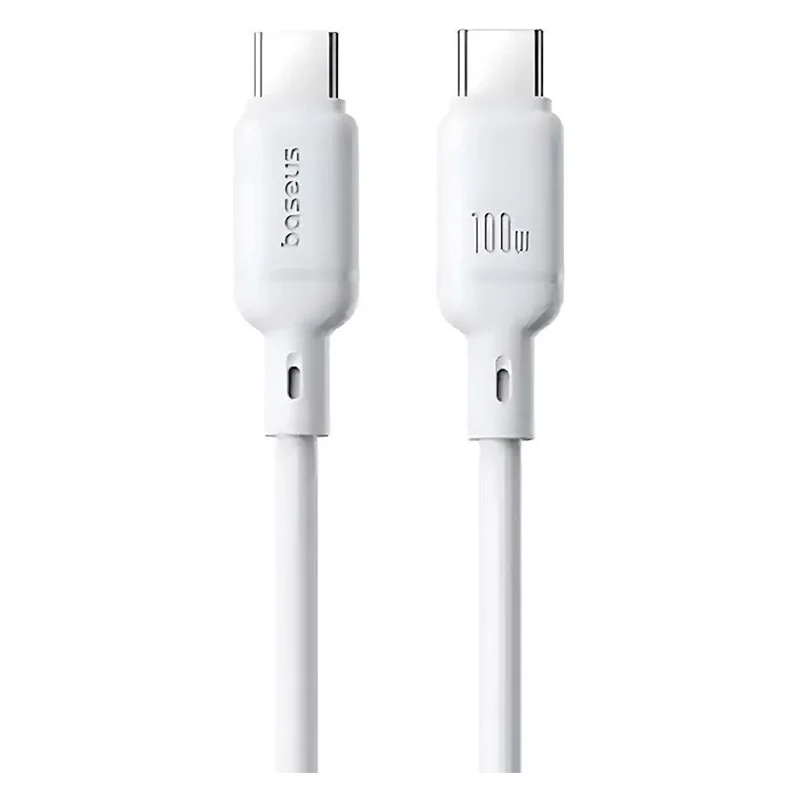 کابل USB-C بیسوس مدل Silky P10377704113 طول 2 متر 100 وات — تصویر ۲
