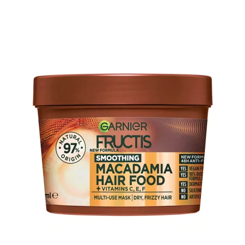 ماسک مو تغذیه‌کننده گارنیر مدل MACADAMIA حاوی عصاره ماکادمیا مناسب موهای خیلی خشک، زبر و بدحالت حجم 400 میلی‌لیتر — تصویر ۳