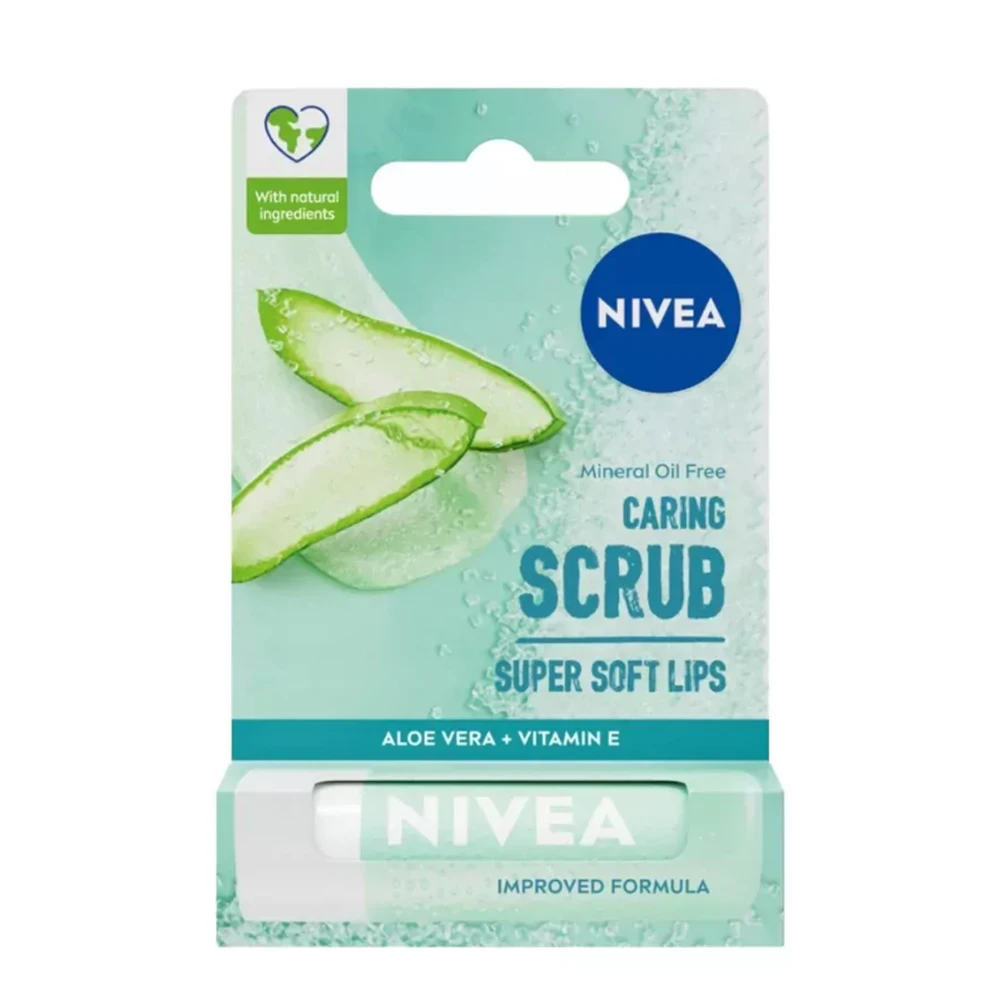 بالم لب لایهبردار ملایم نیوا مدل CARING SCRUB وزن 4.8 گرم