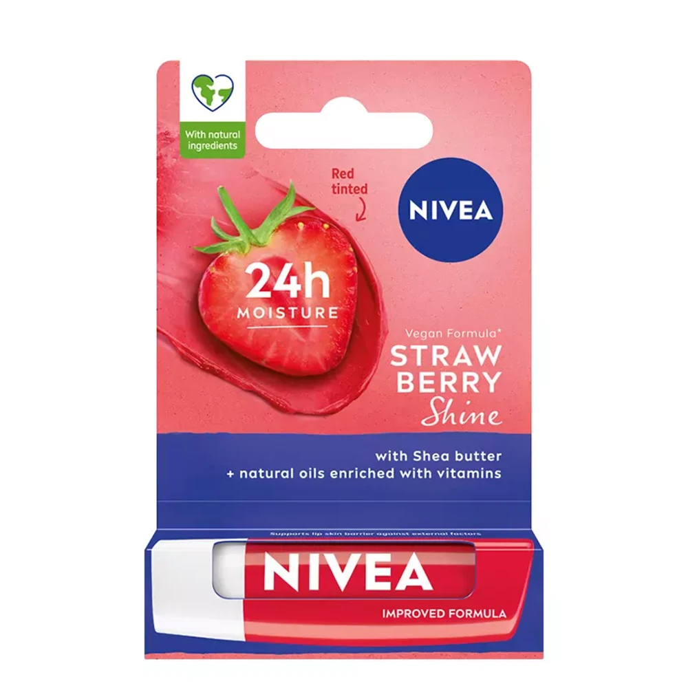 بالم لب مرطوبکننده نیوا مدل STRAWBERRY SHINE وزن 4.8 گرم