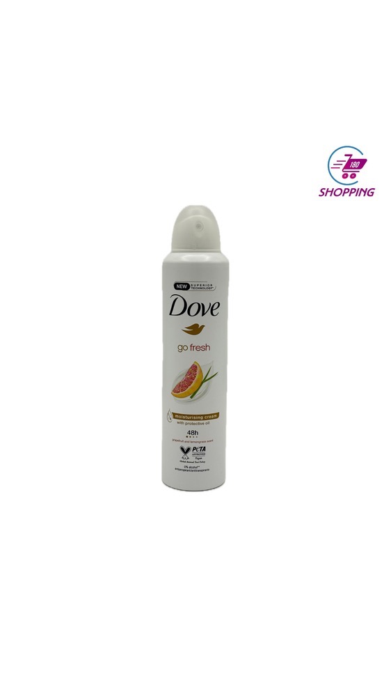 اسپری ضد تعریق زنانه داو با رایحه گریپ فروت و برگ لیمو مدل go fresh حجم 250 میل