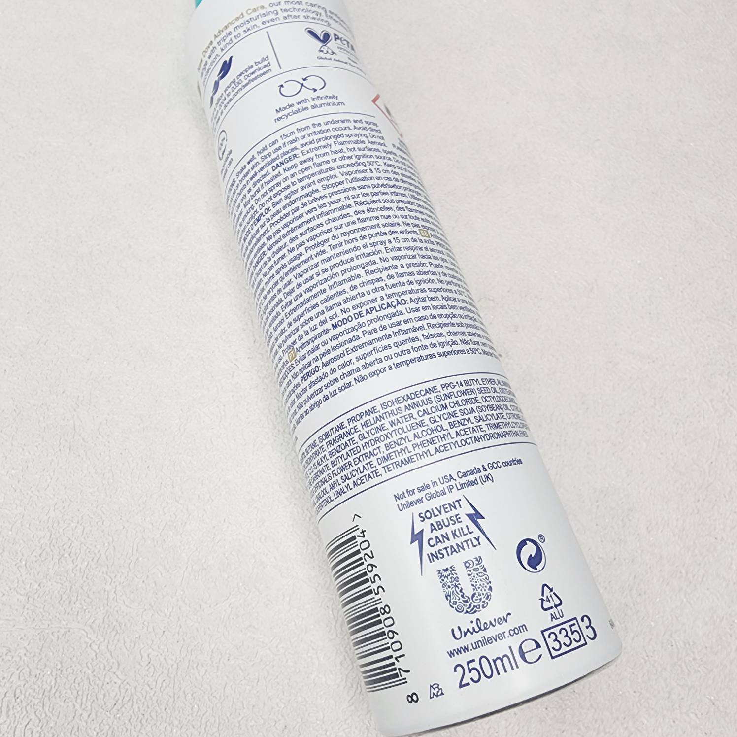 اسپری ضدتعریق داو رایحه گلابی و آلوئه‌ورا نسخه اورجینال انگلیسی 250ml — تصویر ۲