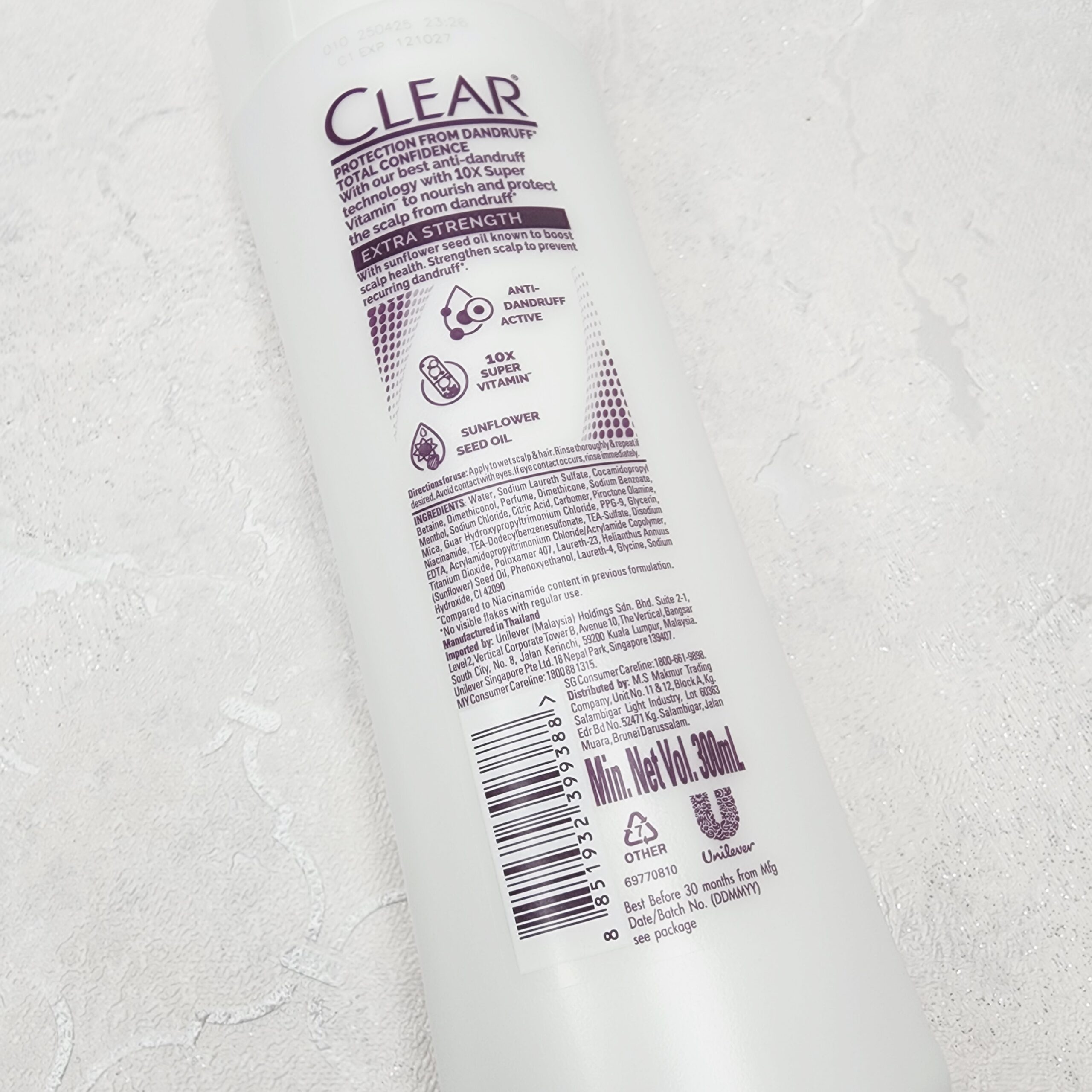شامپو ضد شوره کلیر (Clear) مدل Extra Strength حجم …300 میلی‌لیترتایلندی — تصویر ۴
