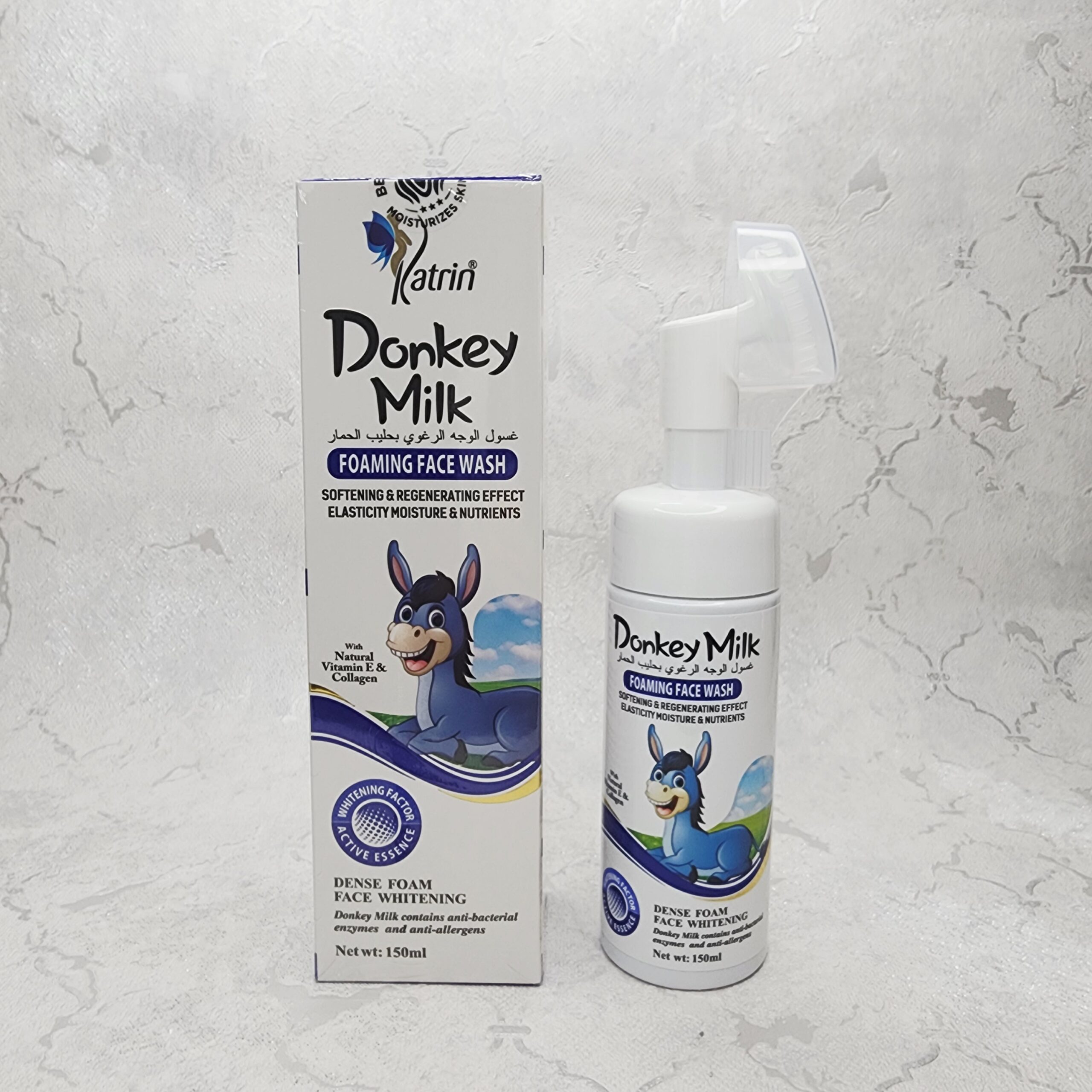 فوم شستوشوی صورت شیر الاغ کاترین Donkey Milk حاوی ویتامین E و کلاژن حجم ۱۵۰ میلیلیتر