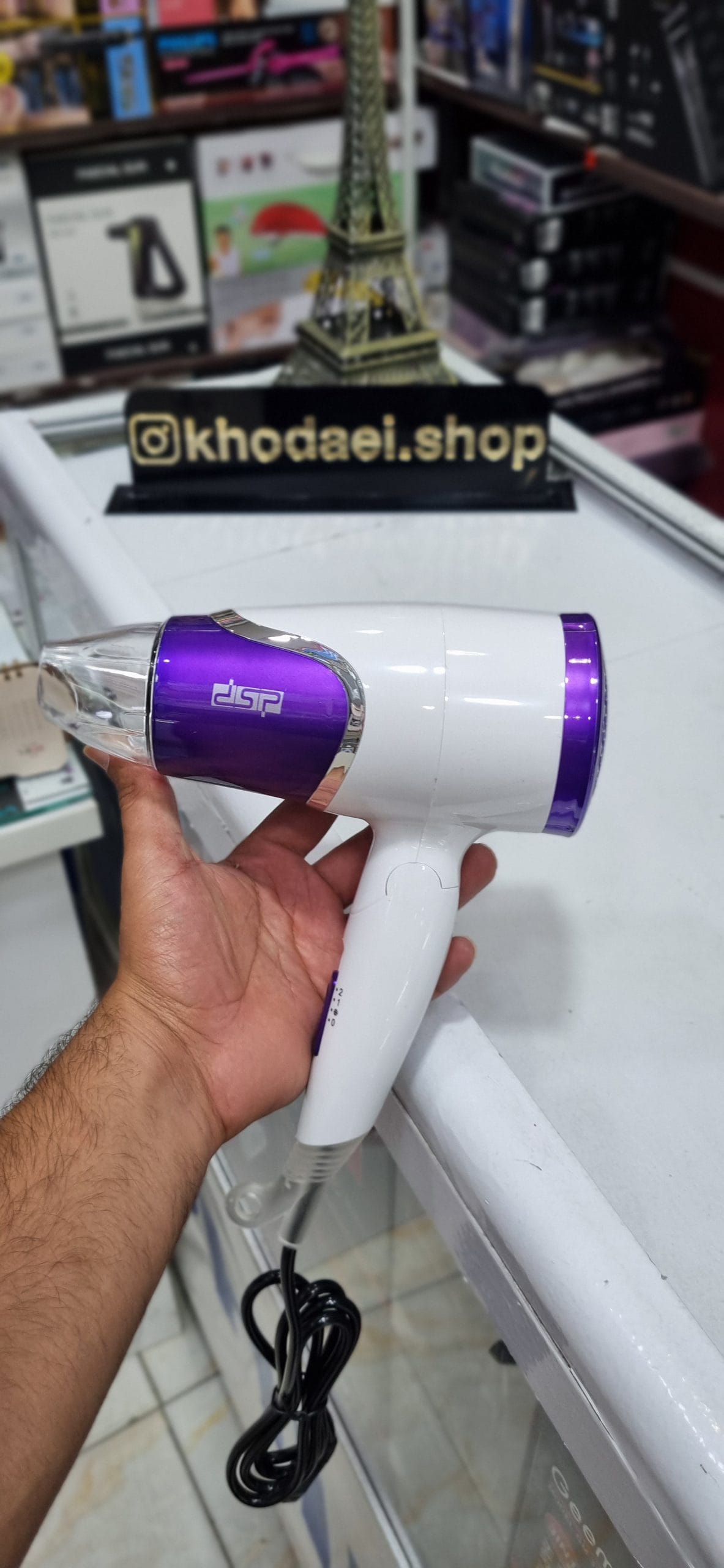 سشوار دی اس پی مدل DSP-30077 حرفه ای مسافرتی با متمرکزکننده — تصویر ۲