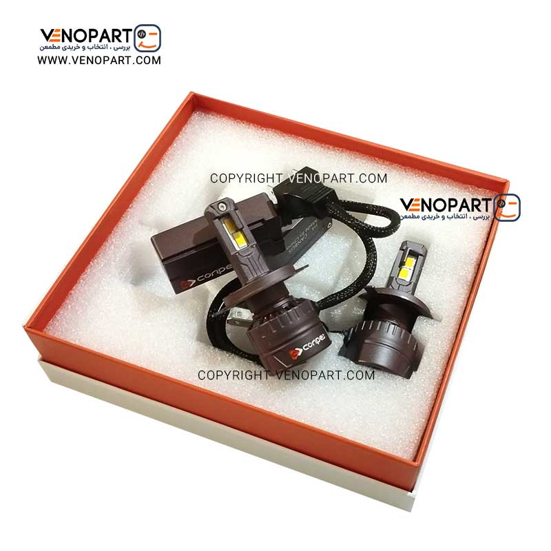 هدلایت دورنگ پژو 405 GLX پایهH4 (بالا سفید،پایین زرد آفتابی) VX5 اورجینال | گارانتی(2عددی) 1140 — تصویر ۳