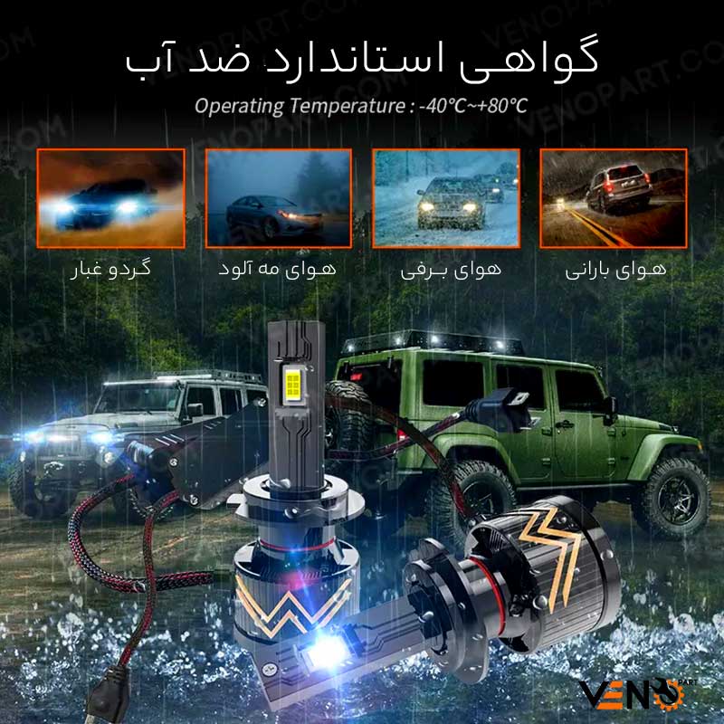 هدلایت V100 کانپکس پایه H1وH7 | چیپ CSP — تصویر ۸