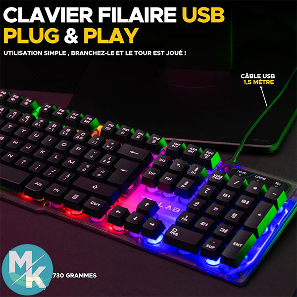 کیبورد گیمینگ برند The G-Lab مدل Keyz Neon — تصویر ۲