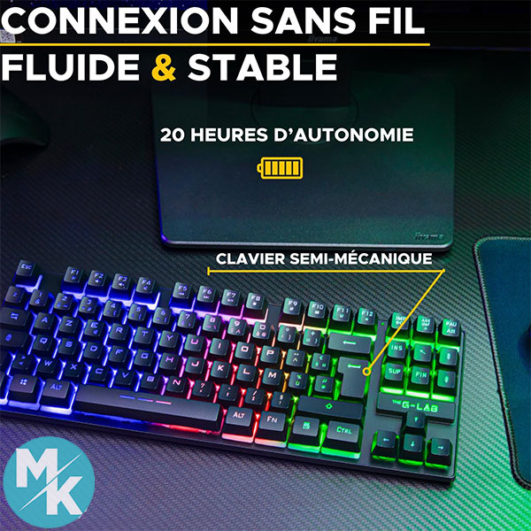 کیبورد گیمینگ برند The G-Lab مدل Keyz Caesium TKL WL — تصویر ۵