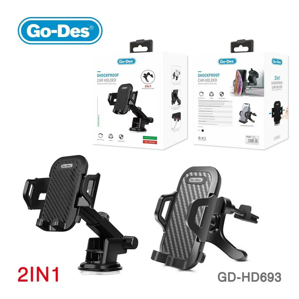 هولدر گوشی GO-DES GD-HD693 | نگهدارنده موبایل با قابلیت چرخش 360 درجه — تصویر ۲