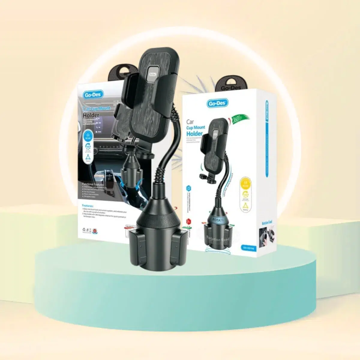 پایه نگهدارنده موبایل گودس مدل GO-DES GO-HD766 | هولدر ایمن و قابل تنظیم برای خودرو — تصویر ۴