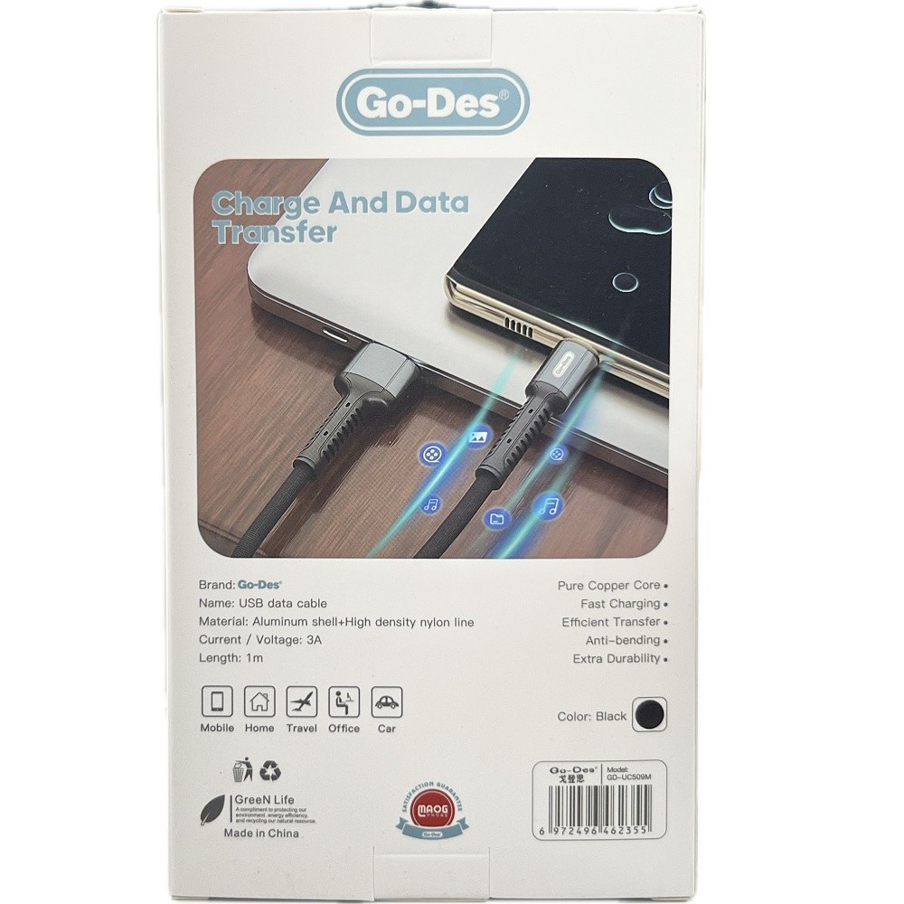 کابل تبدیل یو اس بی USB به تایپ سی Type C گودس مدل GD-UC509TC — تصویر ۳
