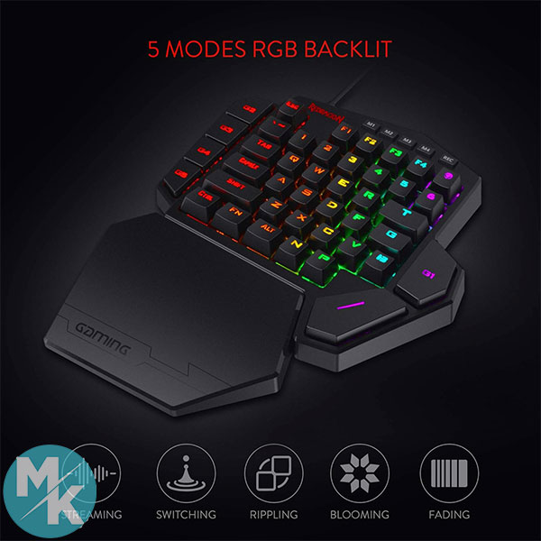 کیبورد گیمینگ سیمی تک دست برند Redragon مدل K585 — تصویر ۶