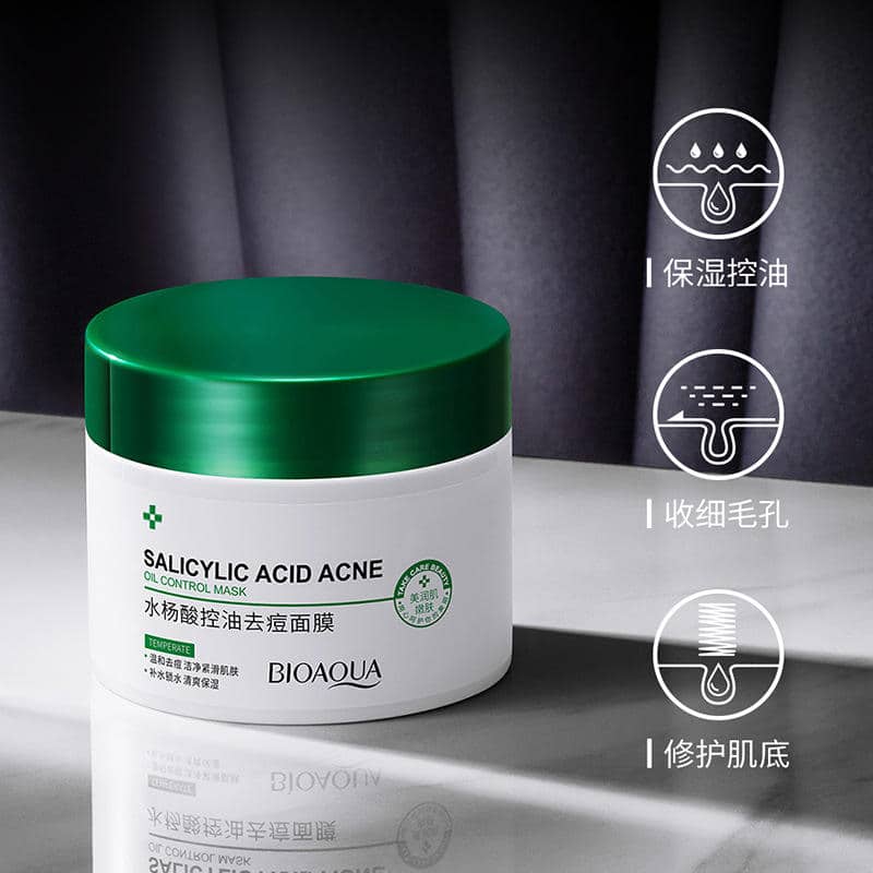 ژل ماسک سالیسیلیک اسید بیوآکوا ضد جوش اورجینال حجم 120گرم Bioaqua Salicylic Acid Oil Control Sleep Mask 120g — تصویر ۴