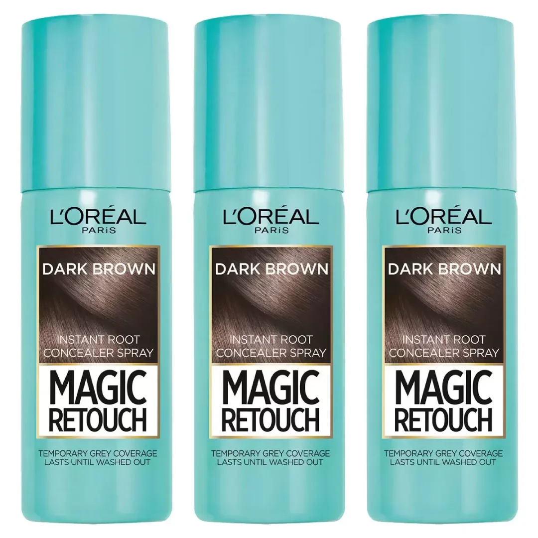 اسپری رنگ کانسیلر ریشه مو Dark Brown لورال — تصویر ۳