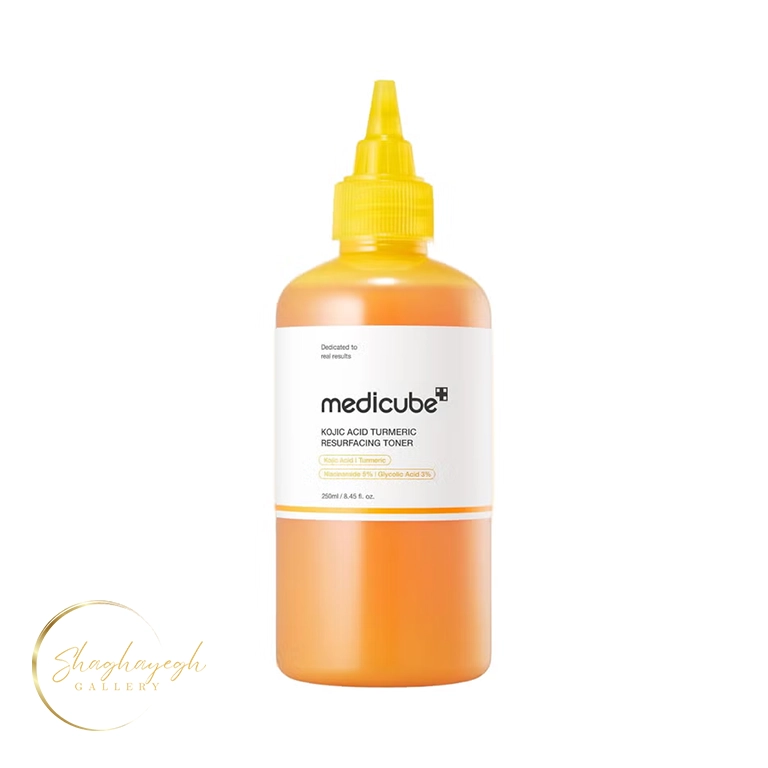 تونر لایه‌بردار و روشن‌کننده کوجیک اسید و زردچوبه مدیکیوب 250 میل Medicube Kojic Acid Turmeric Resurfacing Toner 250ml