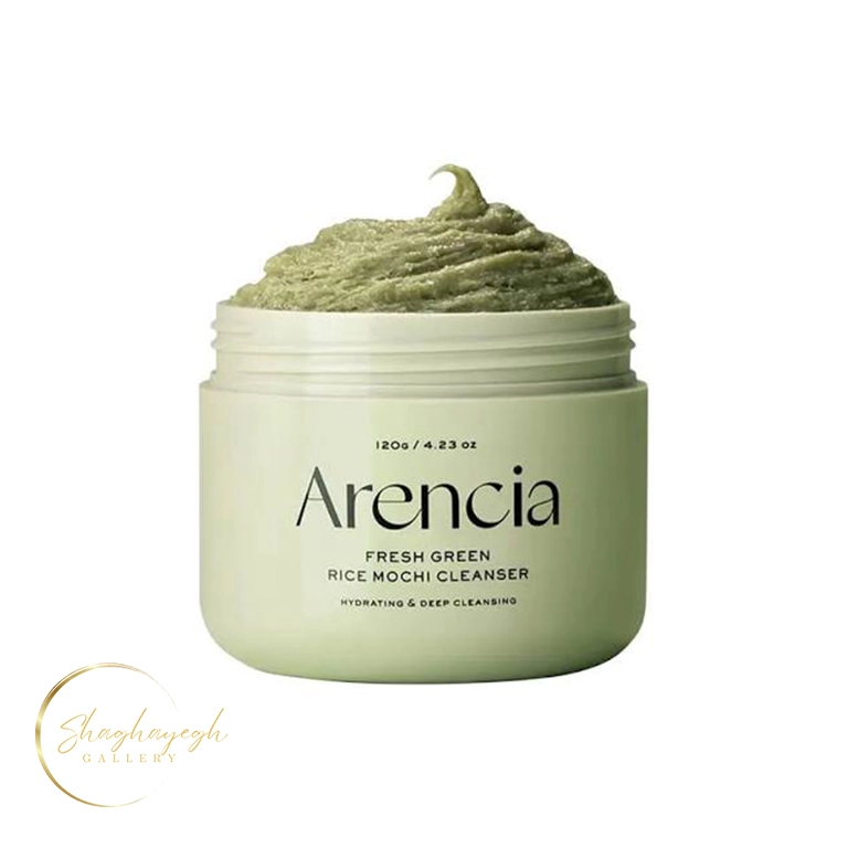 شوینده و لایه‌بردار ملایم منافذ موچی سبز آرنسیا حاوی چای سبز و برنج ۱۲۰ گرم Arencia Fresh Green Rice Mochi Cleanser 120 g