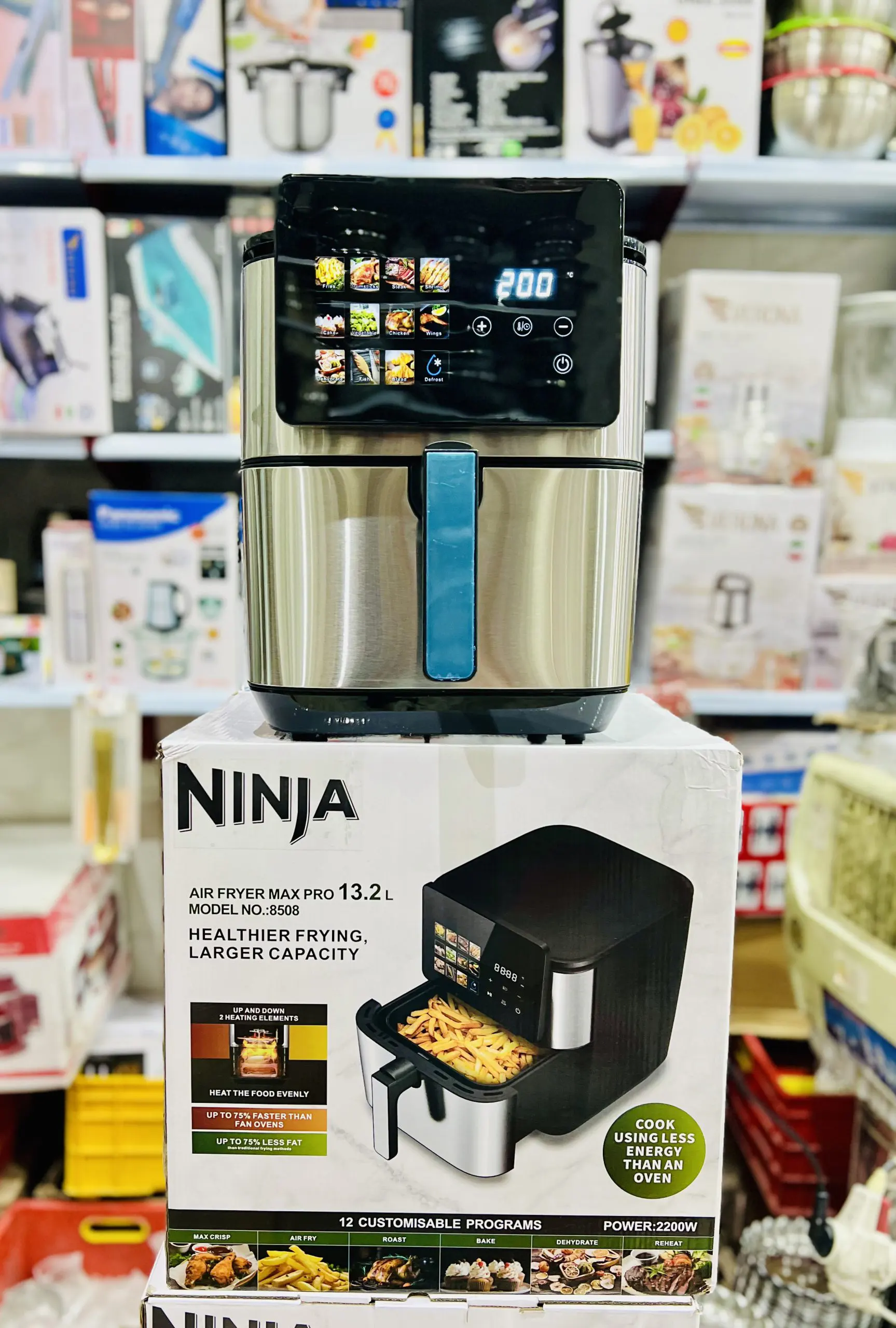 سرخ کن نینجا Air Fryer Max Pro 13.2 لیتری دو المنت مدل 8508