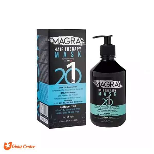 ماسک مو 20 در 1 بدون سولفات MAGRAY حاوی روغن زیتون و نارگیل 500 میل