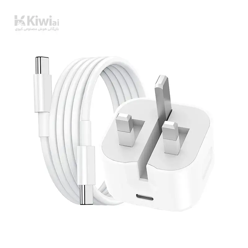 شارژر اپل 20w + کابل USB-C (مخصوص آیفون 15 به بالا)