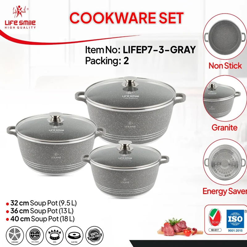 سرویس قابلمه 6 پارچه گرانیتی لایف اسمایل LIFEP7-3 — تصویر ۳