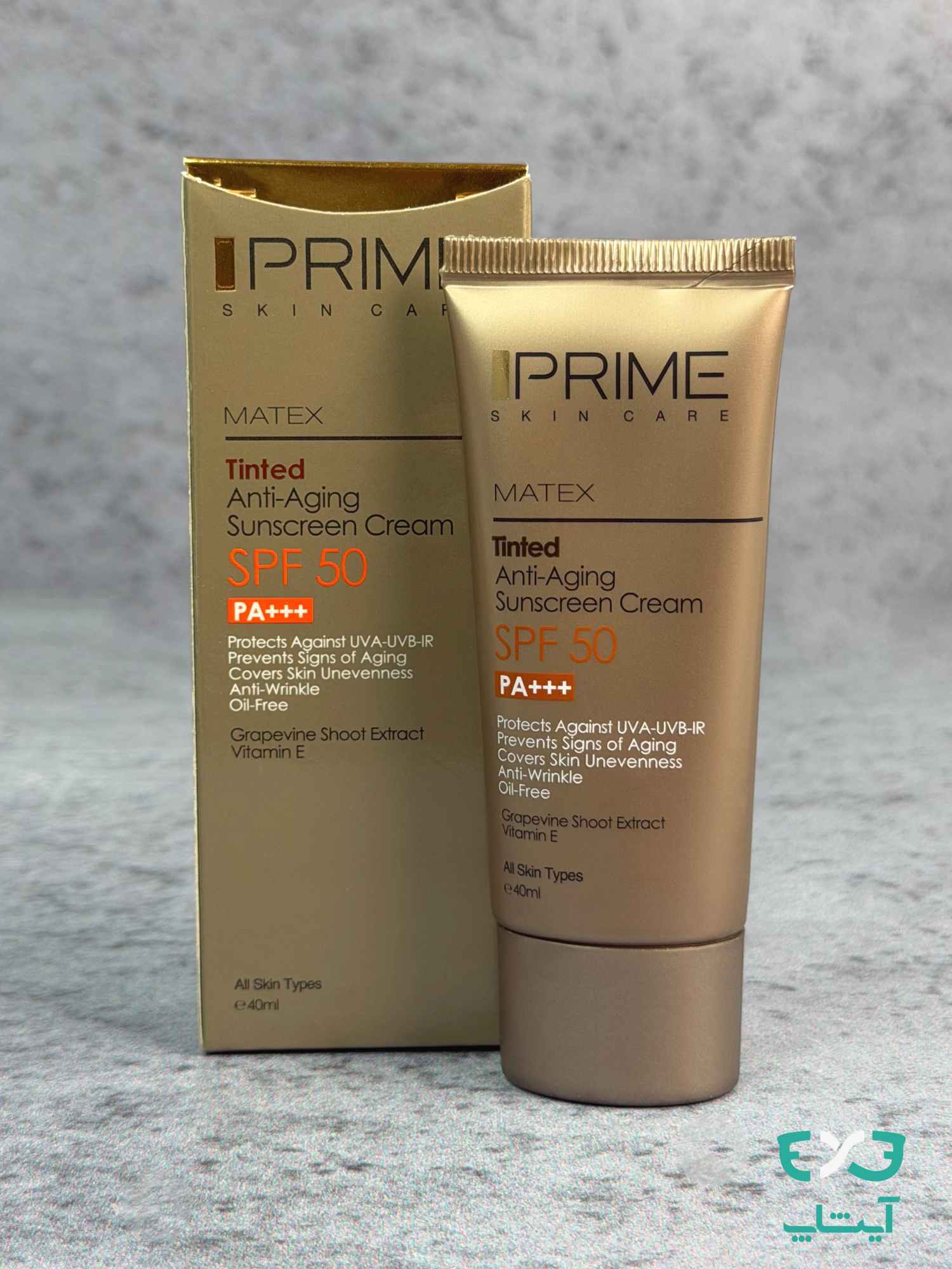 کرم ضد آفتاب جوان کننده SPF50 رنگی پرایم PRIME مناسب انواع پوست حجم 40ml