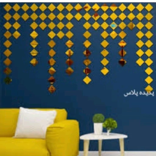 اینه دکوراتیو مدل مربع سایز پنج سانتی مجموعه پنجاه عددی