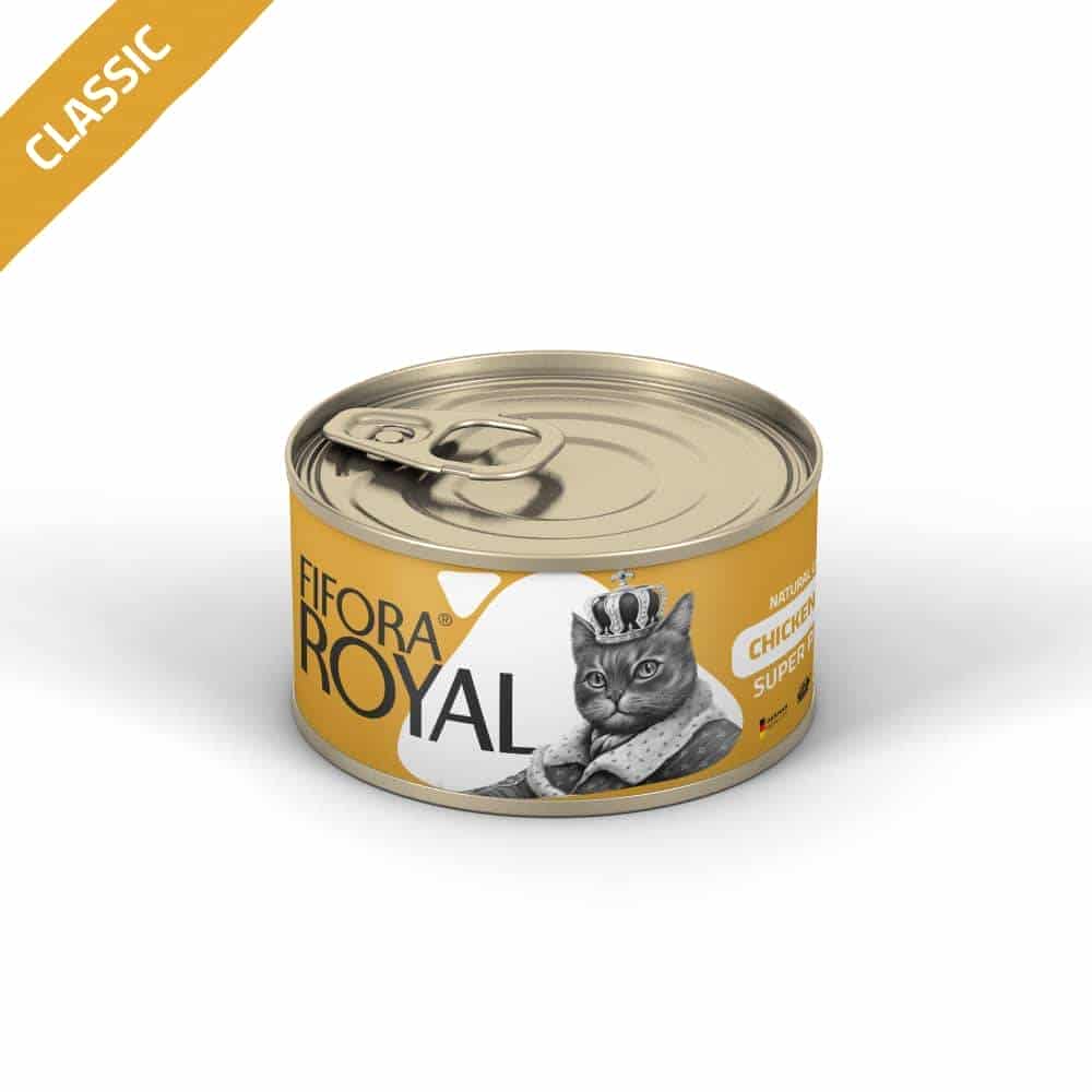 کنسرو گربه نچرال فیفورا رویال مدل کلاسیک طعم فیله مرغ – 120 گرم