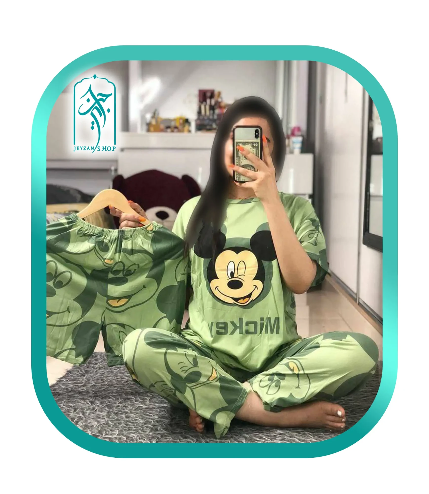 لباس ست سه تیکه راحتی زنانه طرح میکی ماوس کد H140