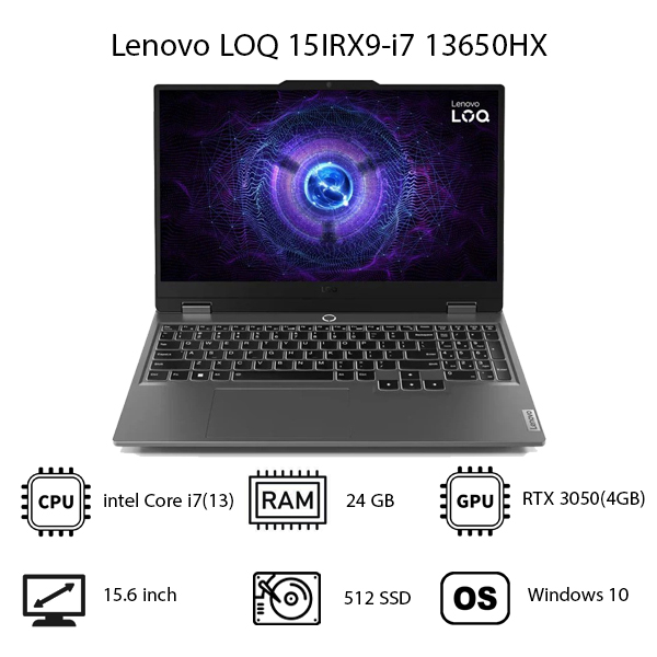 لپ تاپ گیمینگ Lenovo LOQ 15IRX9-i5(12HX)/24GB/512GB SSD/RTX3050