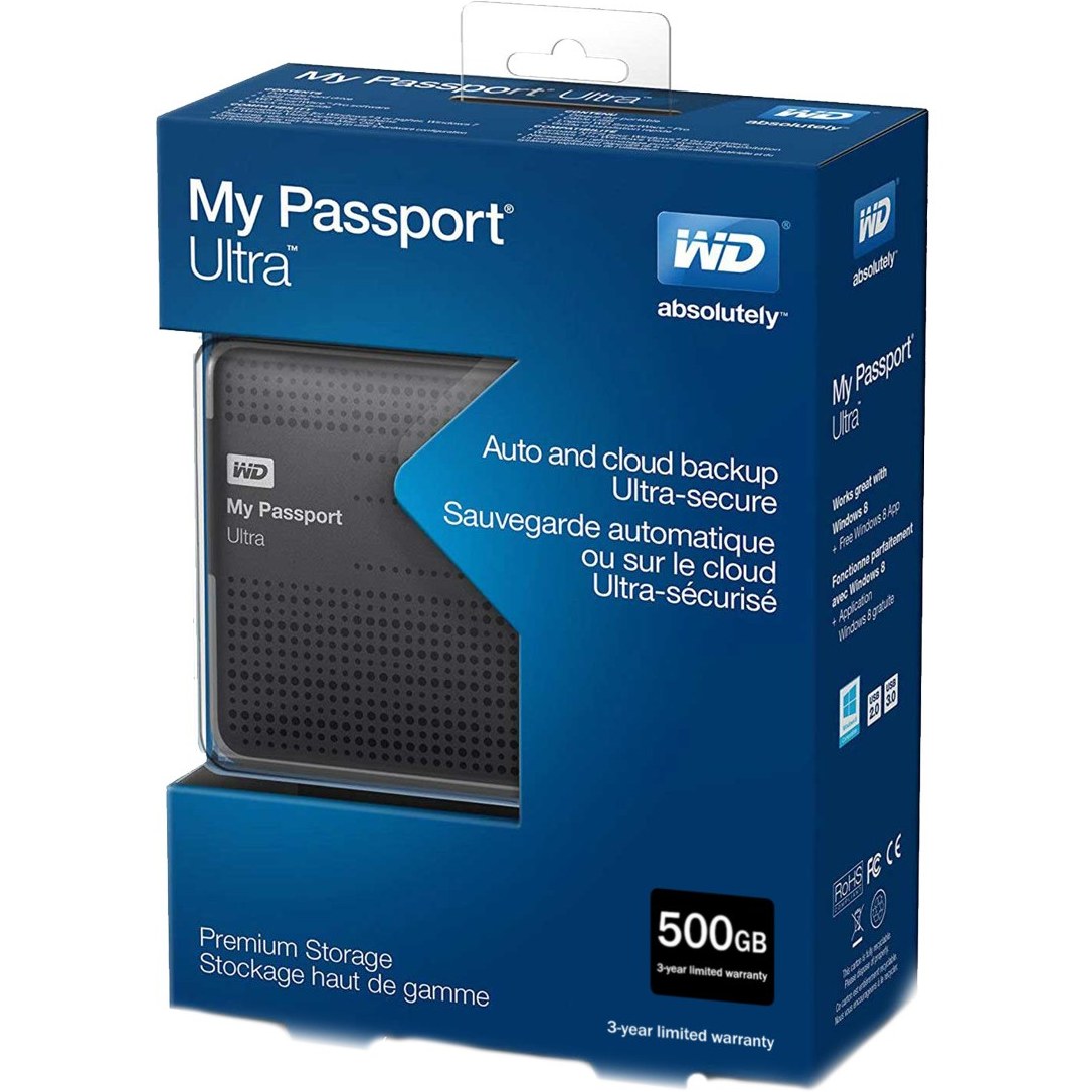 هارد اکسترنال وسترن HDD مدل My Passport Ultra ظرفیت 500 گیگابایت اکبند — تصویر ۲