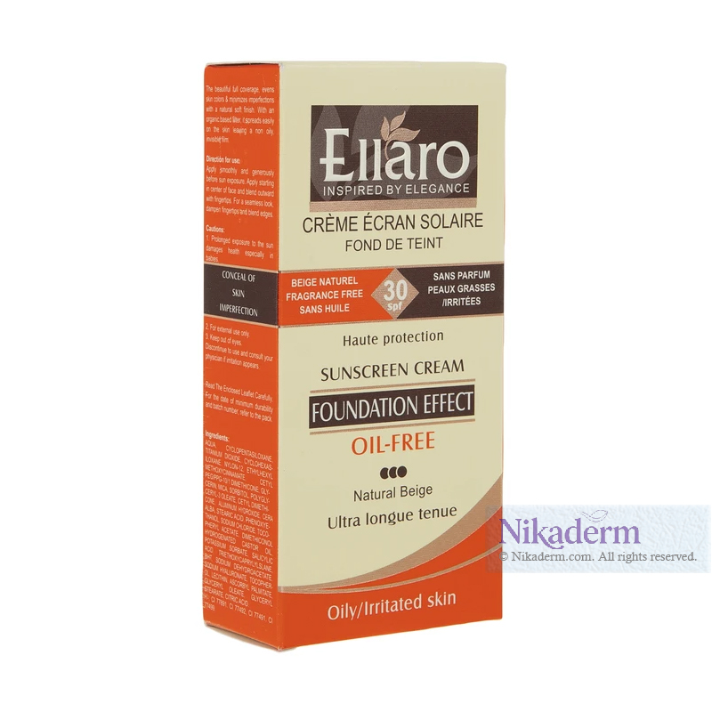 کرم ضدآفتاب رنگی الارو Foundation Effect رنگ بژ طبیعی SPF30 حجم 40mL — تصویر ۴
