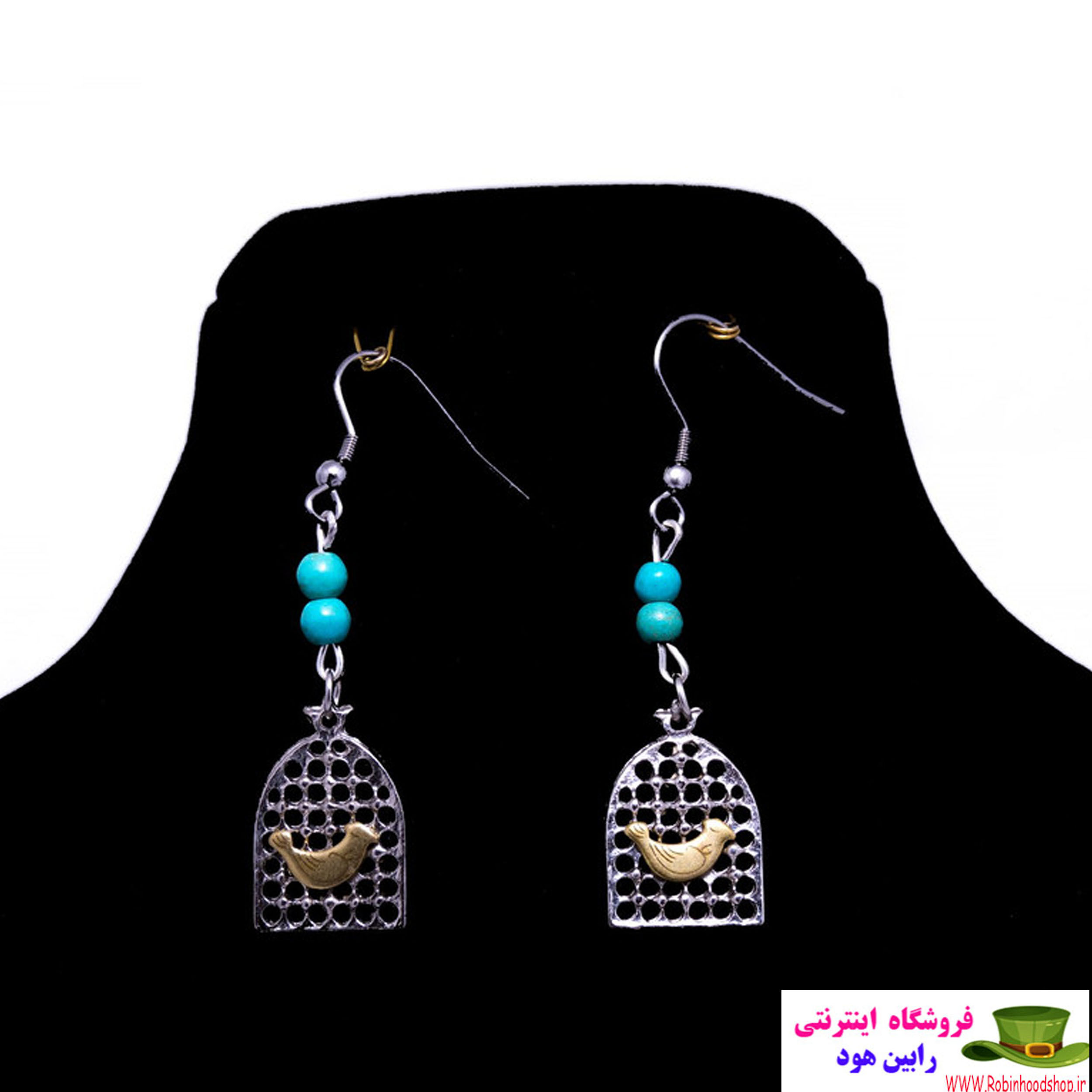 گوشواره مرغ آمین طرح قفس سریال شهرزاد