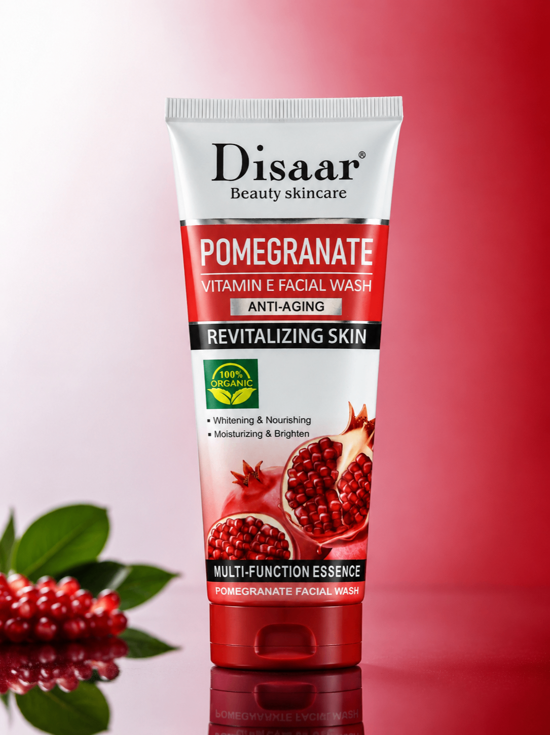 فوم شستشوی صورت انار و ویتامین E برند دیسار Disaar مدل Revitalizing Skin حجم 100 میلی‌لیتر اصل