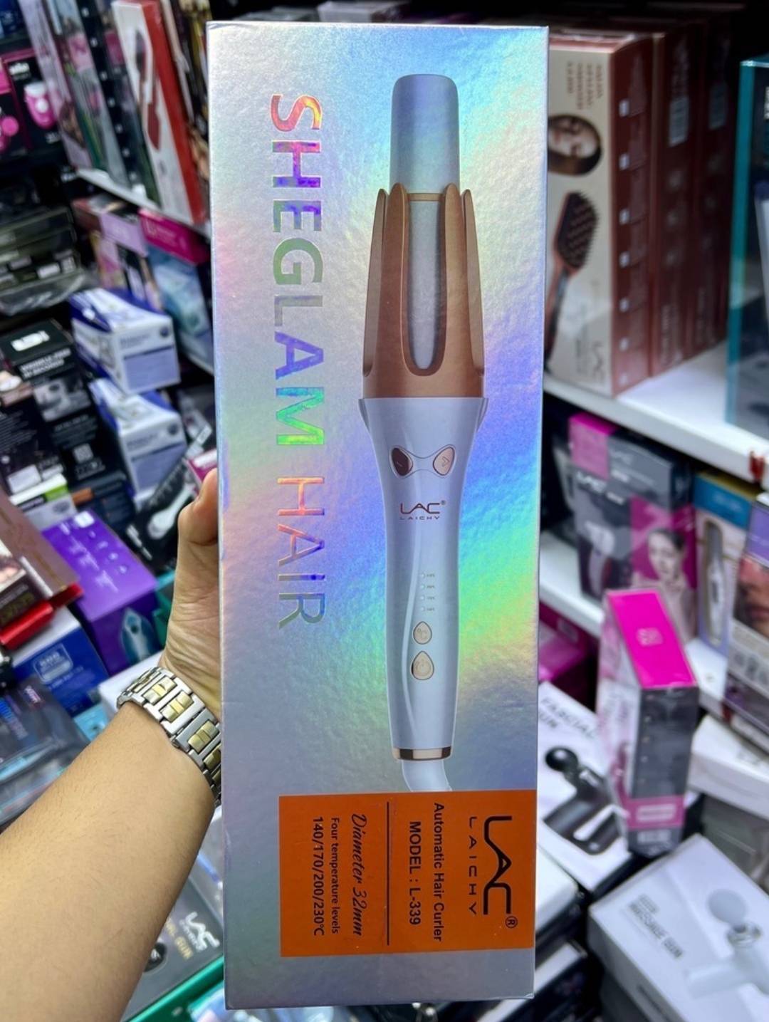 فر کننده خودکار مو لاک LAC مدل L-339 طرح شیگلم اصل | کرلی مو اتوماتیک با قطر 32 میلی‌متر