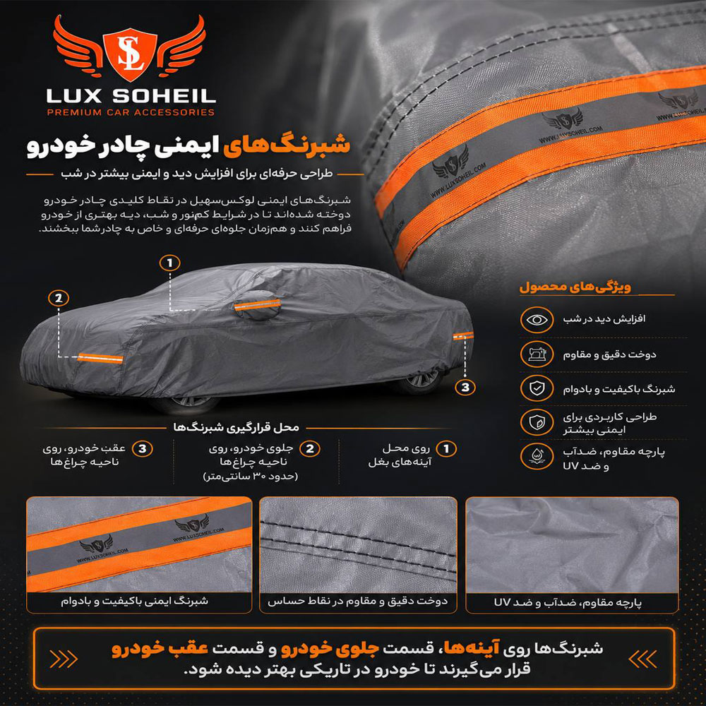 چادر رنو لاگونا چهار فصل ANTI UV مدل لوکس سهیل — تصویر ۶