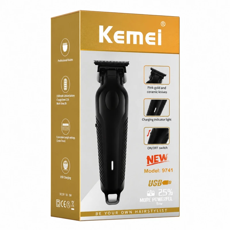 ماشین اصلاح و خط زن حرفه‌ای کیمی (Kemei) مدل 9741