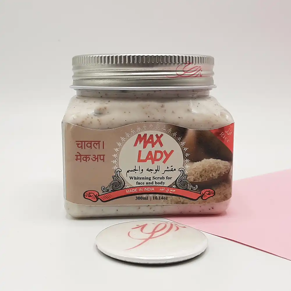 اسکراب مکس لیدی MAX LADY (شنی مناسب صورت و بدن) مدل برنج حجم 300 میلی لیتر