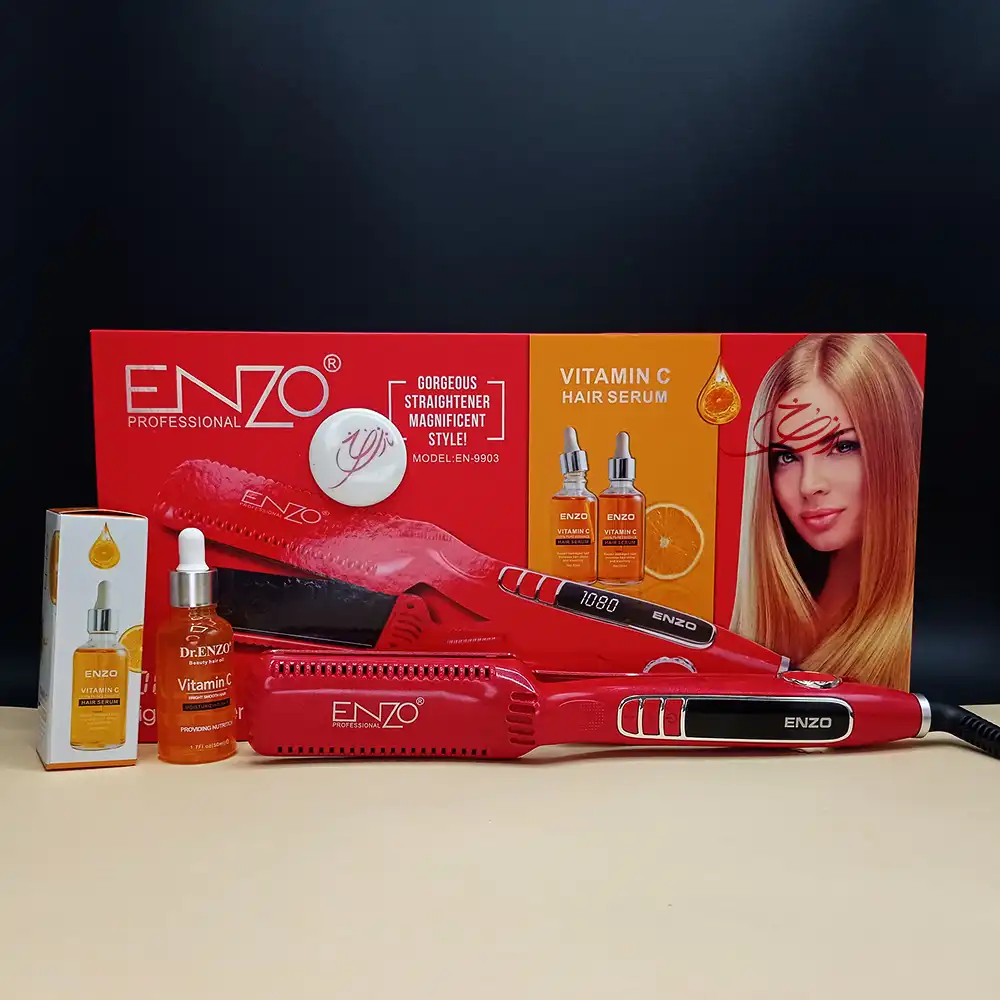 اتو مو انزو پروفیشینال ENZO PROFESSIONAL مدل EN-9903 رنگ قرمز