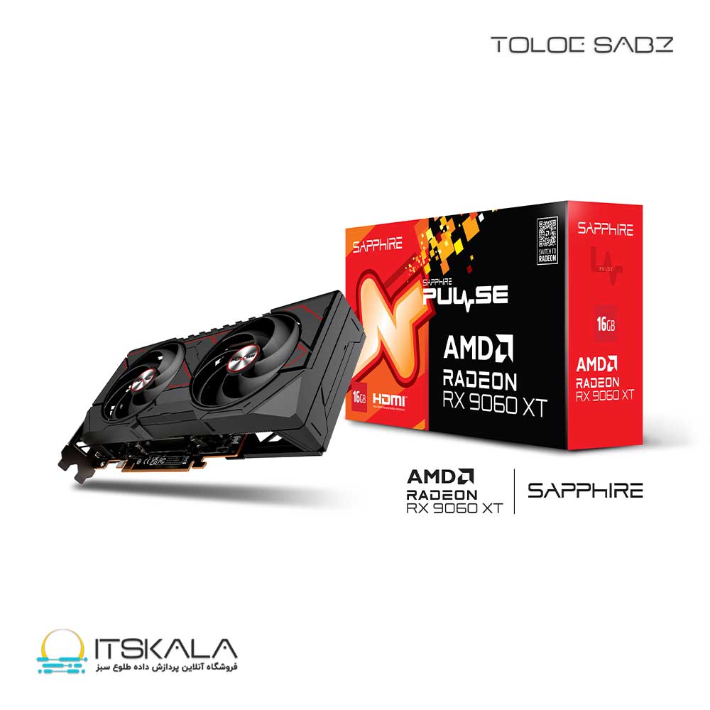 کارت گرافیک Sapphire مدل PULSE AMD Radeon RX 9060 XT OC 16GB