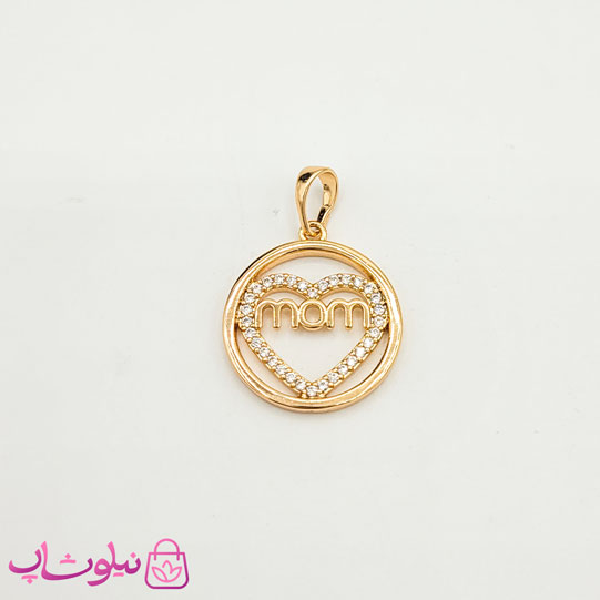 پلاک دخترانه ژوپینگ قلبی مدل مادر mom کد 791 — تصویر ۲