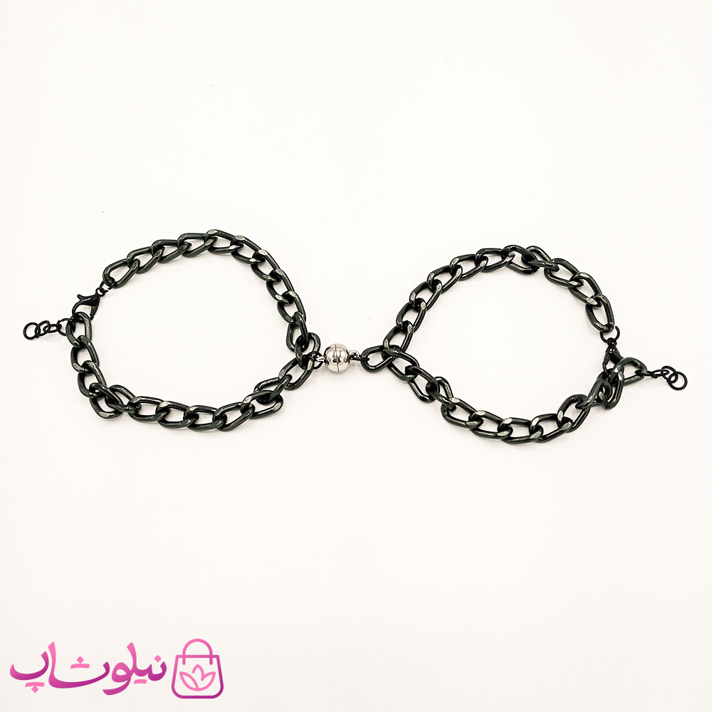 دستبند ست عاشقانه مگنتی مشکی