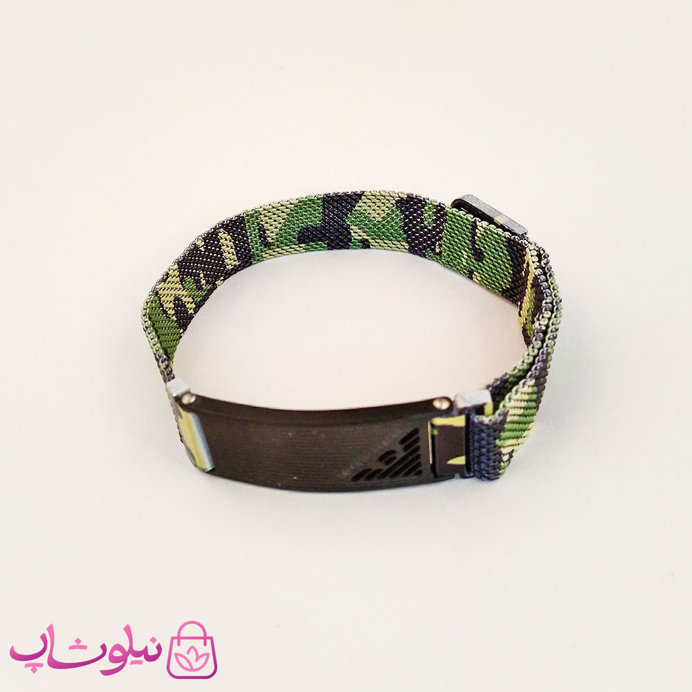 دستبند پسرانه امپریو آرمانی طرح چریکی سبز کد 2564-4 — تصویر ۲