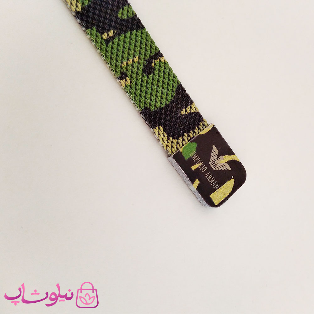 دستبند پسرانه امپریو آرمانی طرح چریکی سبز کد 2564-4 — تصویر ۳