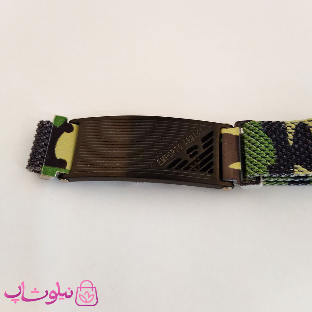 دستبند پسرانه امپریو آرمانی طرح چریکی سبز کد 2564-4 — تصویر ۵