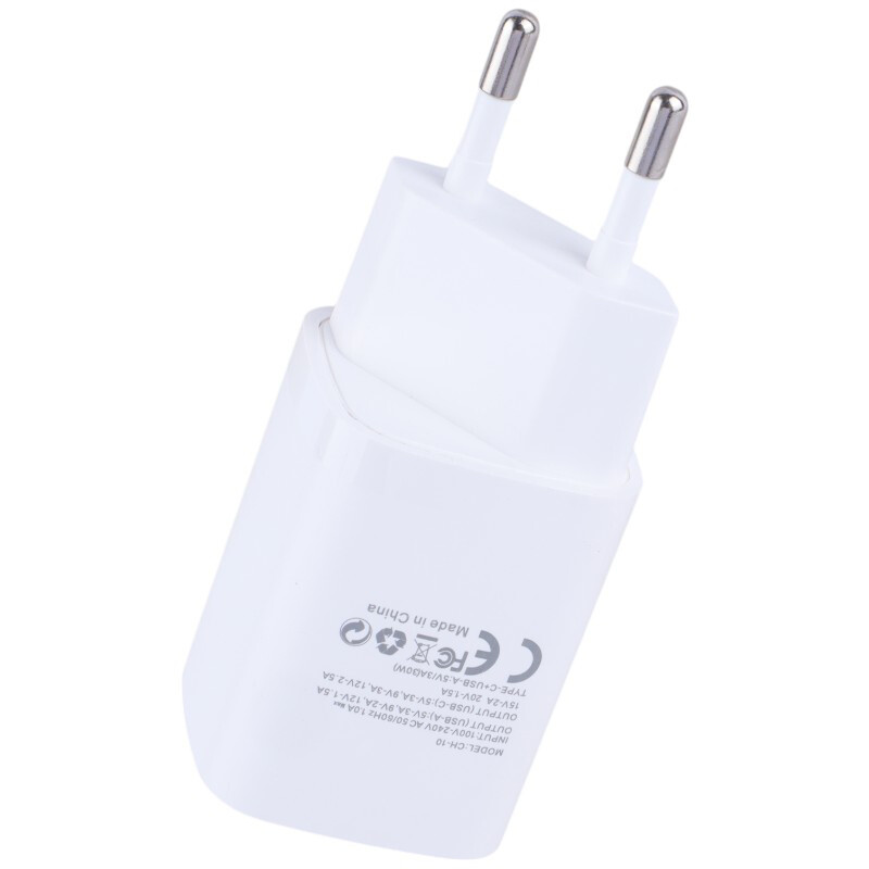 شارژر دیواری 30 وات اکسیژن CH-10 PD QC3.0 3A + کابل تبدیل تایپ سی — تصویر ۵