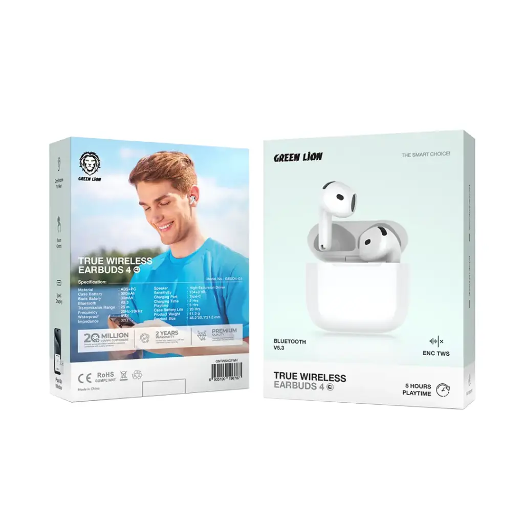 هندزفری بلوتوث گرین لاین Green Lion True Wireless Earbuds 4 GNTWS4G1WH