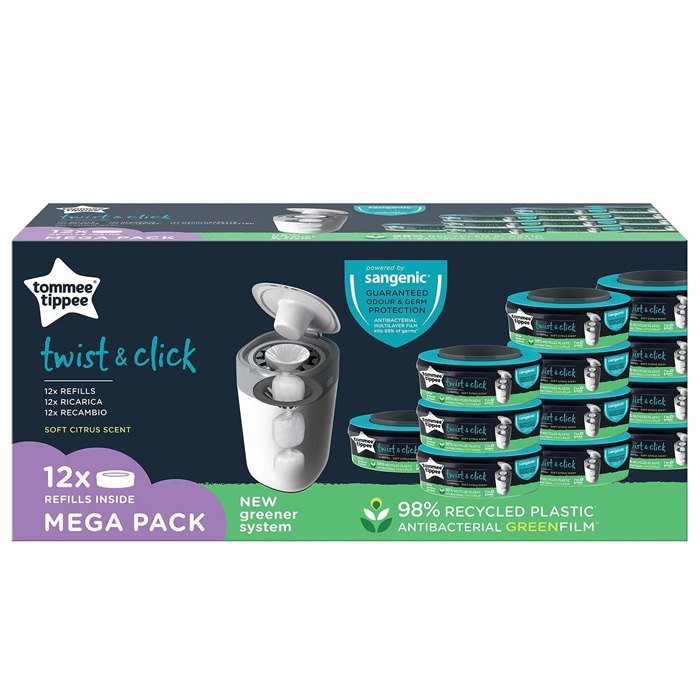 کاست 12 عددی سطل پوشک تامی تیپی مدل twist & click
