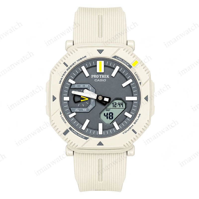 ساعت مچی کاسیو پروترک کرمی بند رابر Casio PRJ-B001B