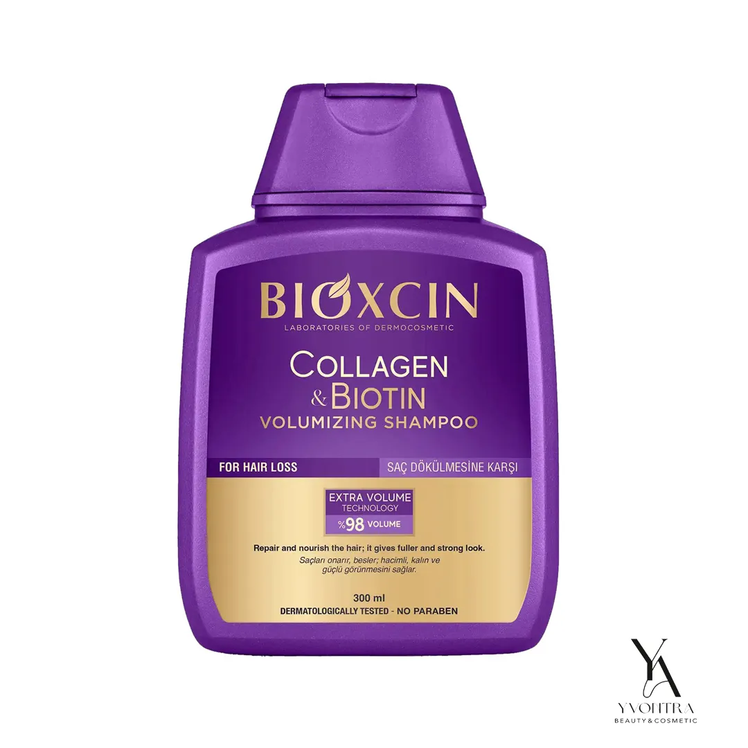 شامپو ضد ریزش و حجم دهنده کلاژن و بیوتین بیوکسین BIOXCIN حجم 300 میل